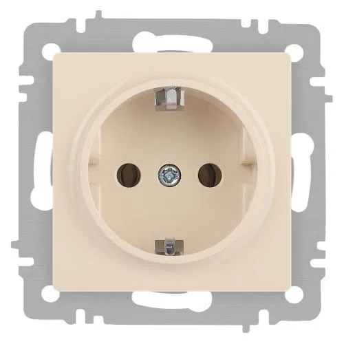 Розетка 1-м СП Accent 6-202-02 16А IP20 250В 2P+E Schuko сл. кость Intro Б0063683