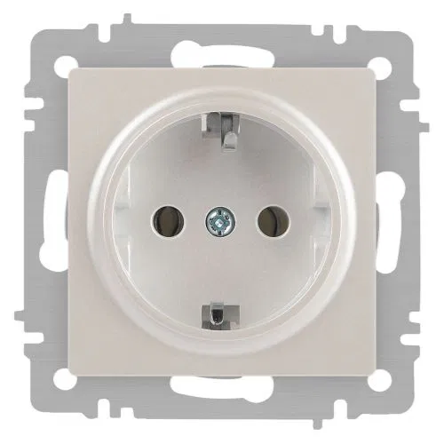 Розетка 1-м СП Accent 6-202-06 16А IP20 250В 2P+E Schuko перламутр. Intro Б0063695