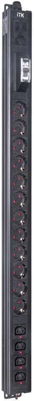 Блок распределения питания BASE PDU PV1111 22U 1ф 16А 12SCHUKO 4C13 2.6м SCHUKO ITK BS-PV12-12D-04C13-11