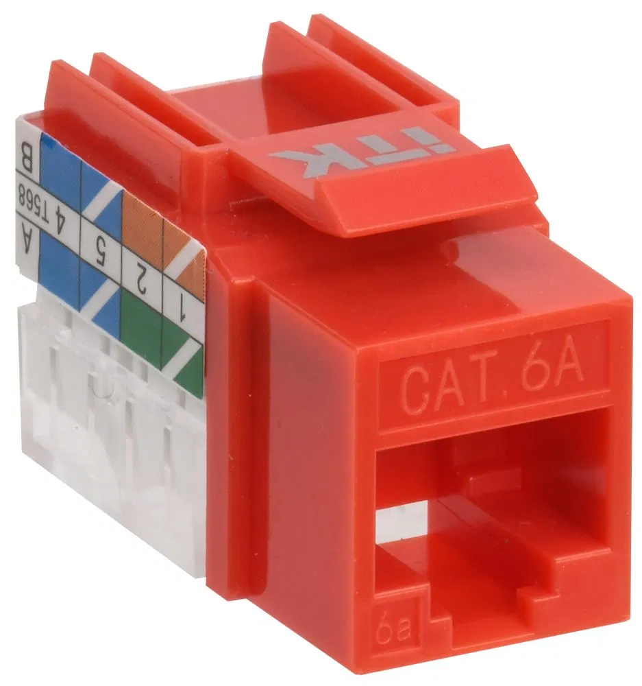 ITK Модуль Keystone Jack кат.6A UTP 110 IDC 90град красный CS1-1C6AU-11-04