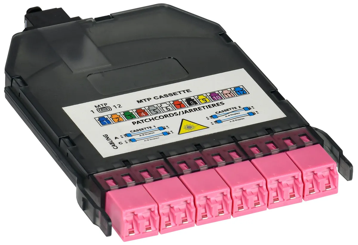 ITK Кассета для кросса высокой плотности OM4 MTP female 3хLC-quadro (12 ОВ)