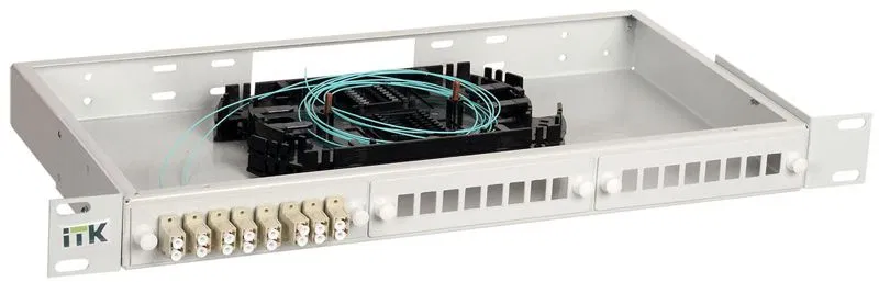 Кросс укомплектованный 1U LC (duplex) 8 портов (OM4) ITK FOBX24-1U-8LCUD04