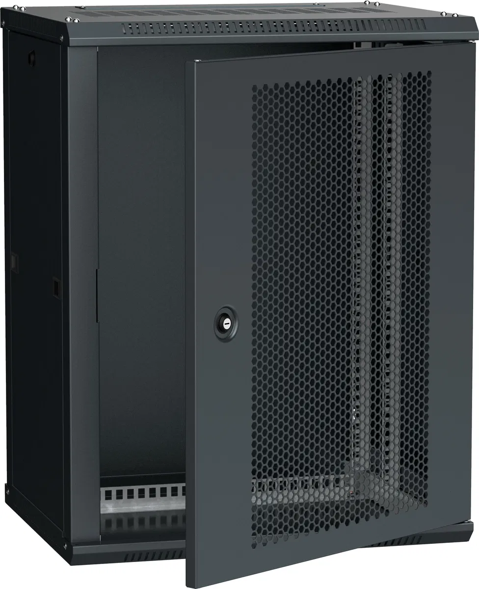 ITK LINEA W Шкаф 20U 600х650мм укомплектованный дверь перфорированная черный RAL9005 IND-LW05-20U67-PF-SBZ