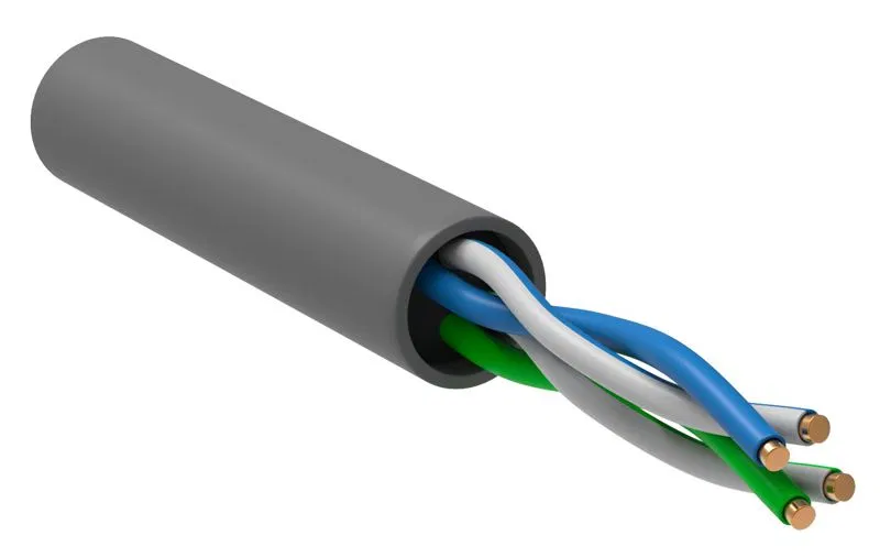 Кабель витая пара U/UTP кат.5E 2х2х24AWG LSZH сер. РФ/С (уп.305м) ITK LC1-C5E02-121-S-R