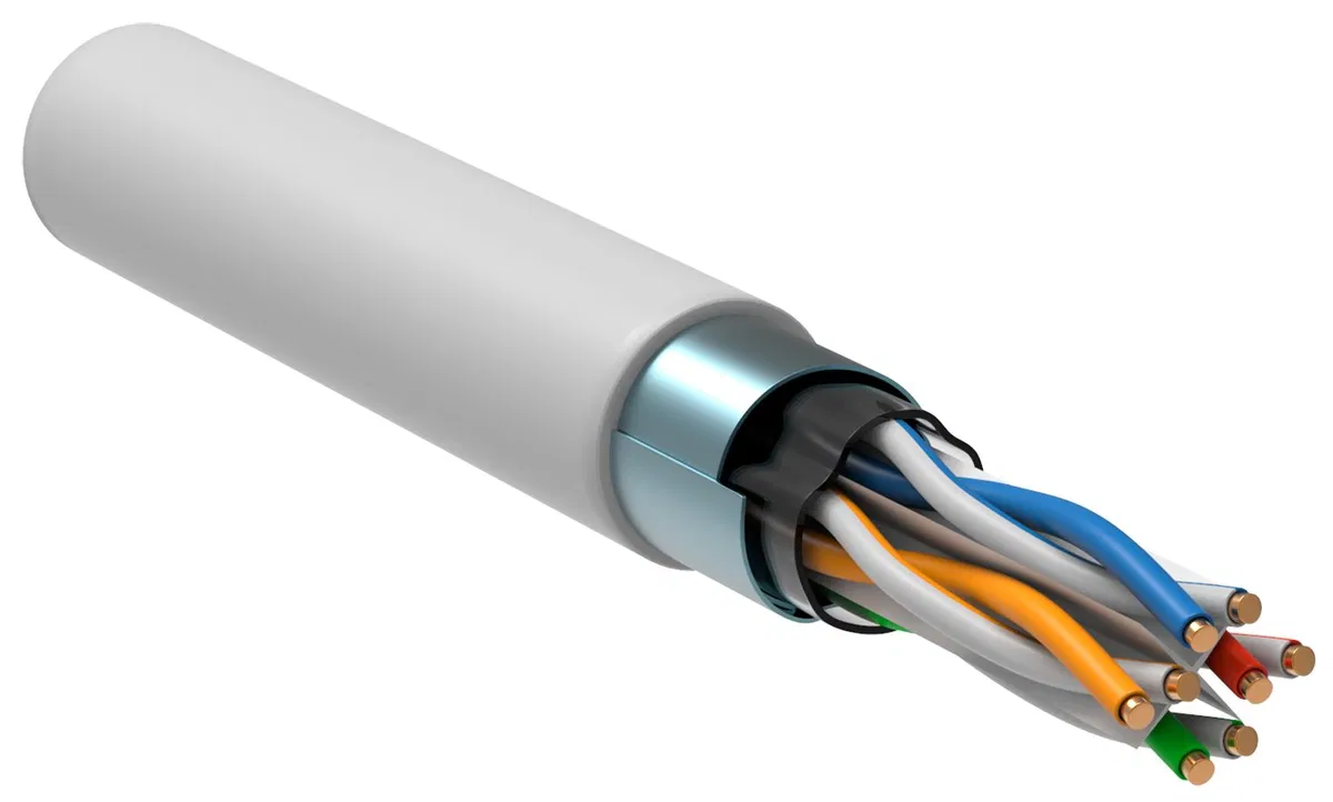 ITK Витая пара F/UTP кат.6 4х2х23AWG solid PVCLS нг(А)-LSLTx белый (305м) LC1-C604-328