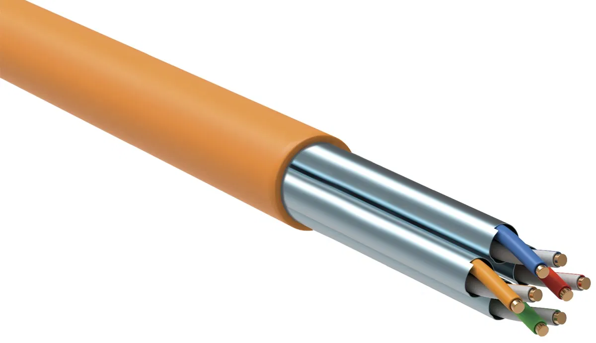 ITK Витая пара U/FTP кат.6A 4х2х23AWG solid LSZH нг(А)-HF оранжевый (305м) LC1-C6A04-227-P