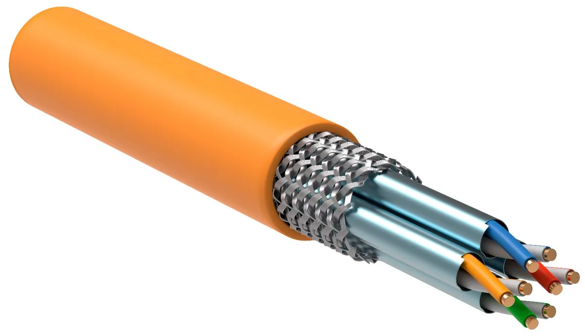 ITK Витая пара S/FTP кат.6A 4х2х23AWG solid LSZH нг(А)-HF оранжевый (305м) LC1-C6A04-627
