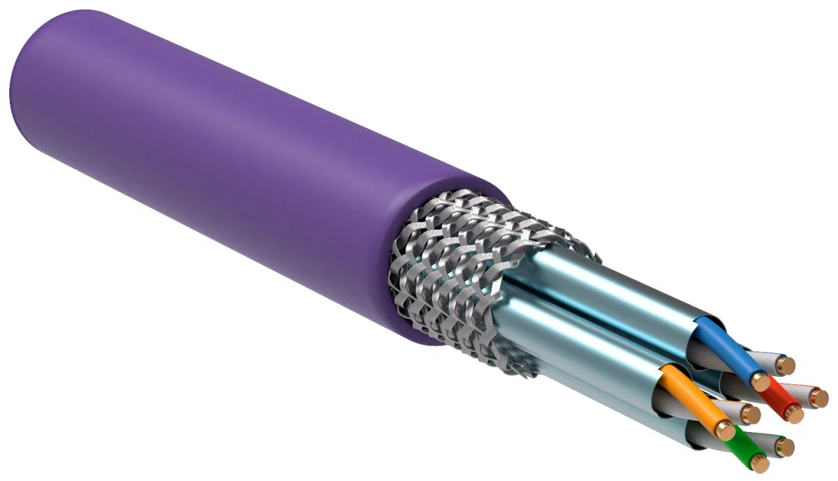 ITK Витая пара S/FTP кат.7 4х2х23AWG solid LSZH нг(А)-HF фиолетовый (305м) LC1-C704-626