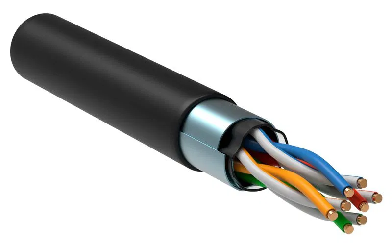 Кабель витая пара F/UTP кат.5E 4х2х24AWG solid LSZH нг(А)-HF черн. (305м) (м) ITK LC3-C5E04-329