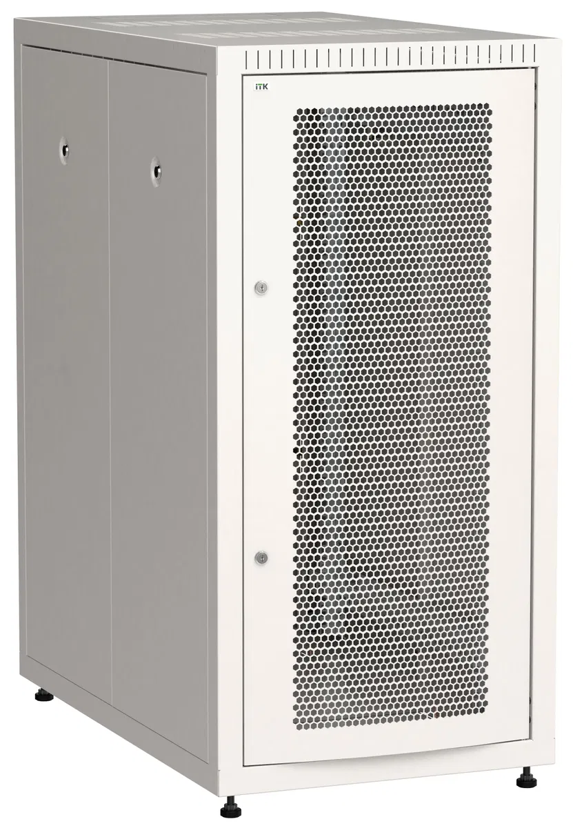 ITK LINEA E Шкаф напольный сетевой 19" 24U 600х1000мм перфорированная передняя дверь задняя металлическая серый LE35-24U61-PM