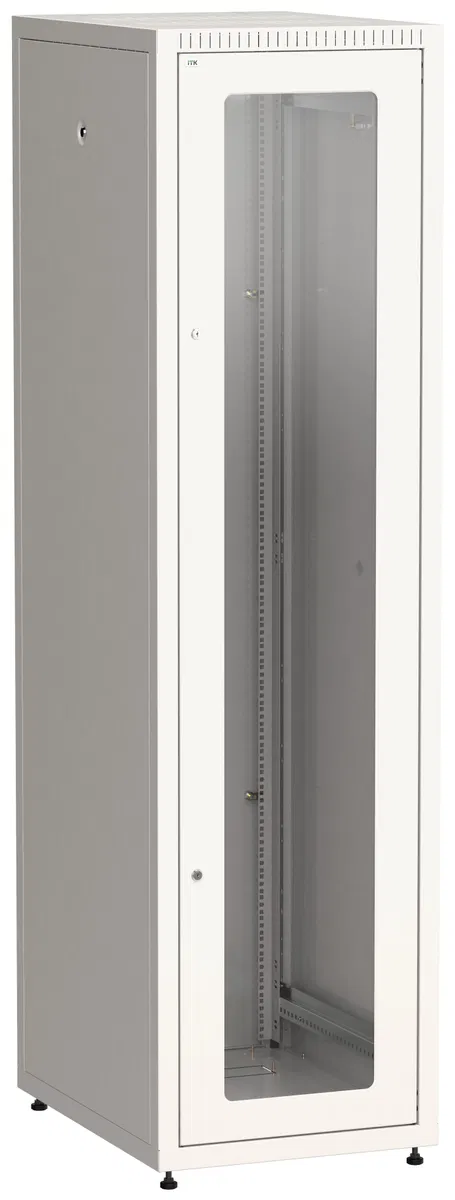 ITK LINEA E Шкаф напольный сетевой 19" 33U 600х800мм стеклянная передняя дверь задняя металлическая серый LE35-33U68-GM