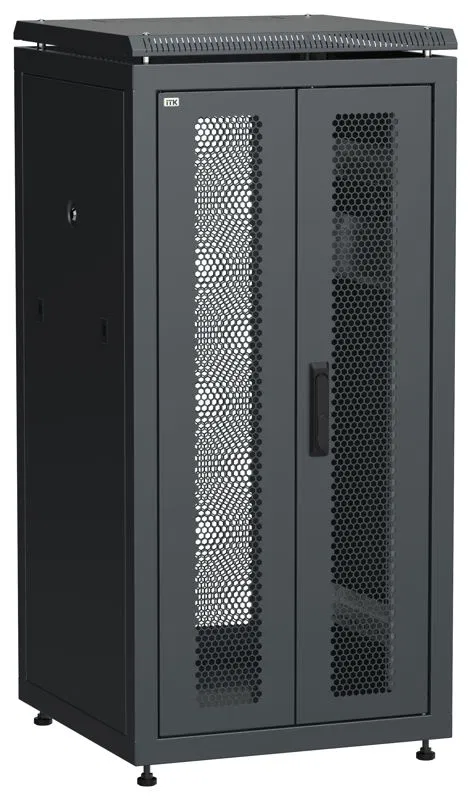 Шкаф сетевой LINEA N 19дюйм 24U 600х600мм передн. перфорир. распашная двустворчат. задн. перфорир. чер. ITK LN05-24U66-2PP