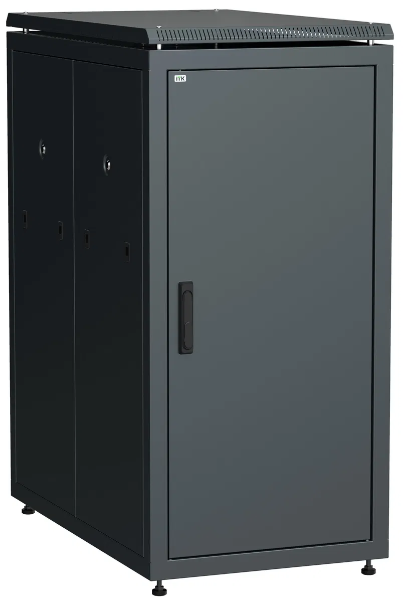 ITK LINEA N Шкаф сетевой 19" 28U 600х1000мм металлическая передняя дверь черный LN05-28U61-M