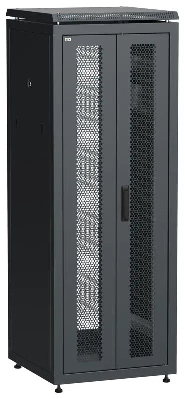 Шкаф сетевой LINEA N 19дюйм 33U 600х600мм передн. перфорир. распашная двустворчат. задн. перфорир. чер. ITK LN05-33U66-2PP