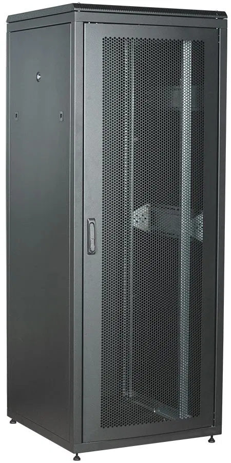 ITK LINEA N Шкаф сетевой 19" 38U 800х800мм перфорированная передняя дверь задняя металлическая черный LN05-38U88-PM