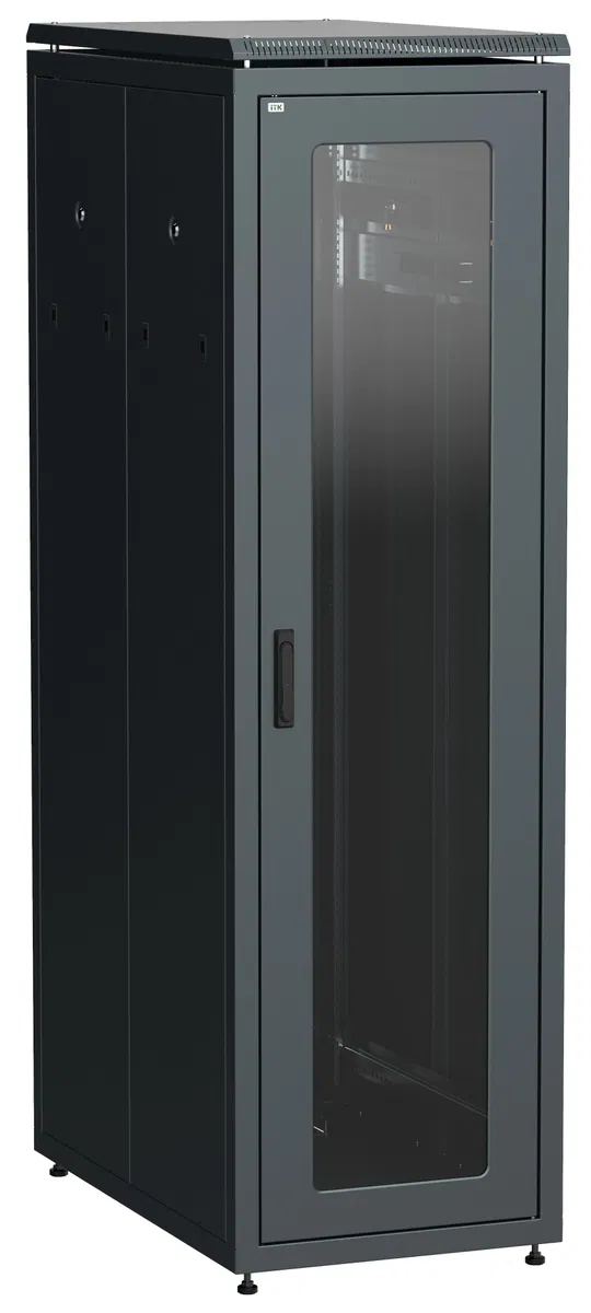 ITK LINEA N Шкаф сетевой 19" 42U 600х1000мм стеклянная передняя дверь черный LN05-42U61-G