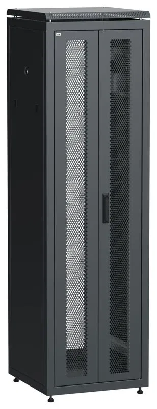 Шкаф сетевой LINEA N 19дюйм 42U 600х600мм передн. перфорир. распашная двустворчат. задн. перфорир. чер. ITK LN05-42U66-2PP