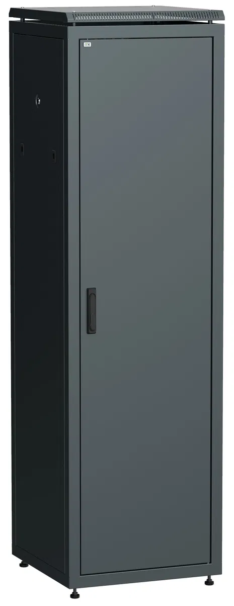 ITK LINEA N Шкаф сетевой 19" 42U 600х600мм металлическая передняя дверь черный LN05-42U66-M