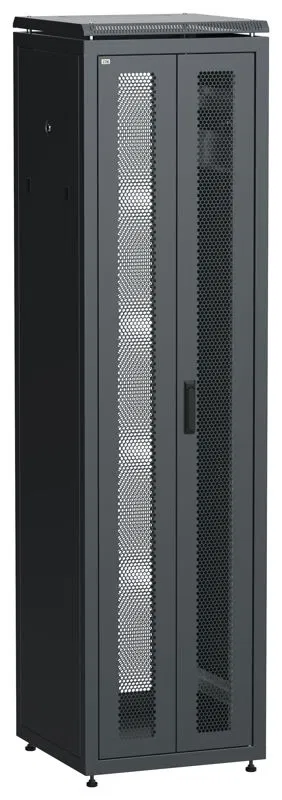 Шкаф сетевой LINEA N 19дюйм 47U 600х600мм передн. перфорир. распашная двустворчат. задн. перфорир. чер. ITK LN05-47U66-2PP