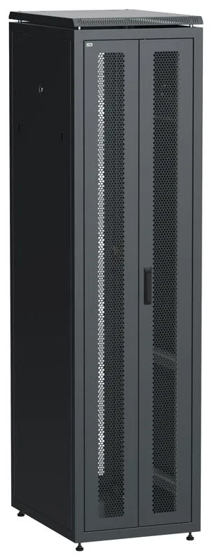 Шкаф сетевой LINEA N 19дюйм 47U 600х800мм передн. перфорир. распашная двустворчат. задн. перфорир. чер. ITK LN05-47U68-2PP