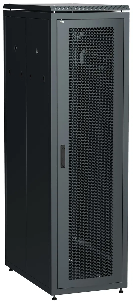 ITK LINEA N Шкаф напольный сетевой 19" 47U 800х1000мм перфорированная передняя дверь задняя перфорированная черный LN05-47U81-PP