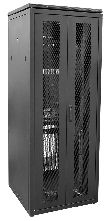 ITK LINEA N Шкаф напольный 48U 800х800мм дверь передняя перфорированная задняя распашная перфорированная черный RAL9005 LN05-48U88-P2P-SBZ