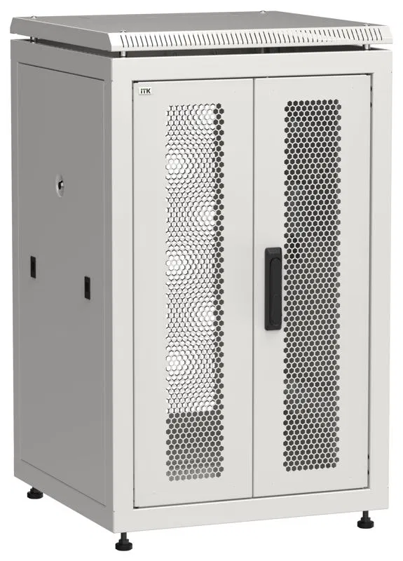 Шкаф сетевой LINEA N 19дюйм 18U 600х600мм передн. перфорир. распашная двустворчат. задн. перфорир. сер. ITK LN35-18U66-2PP