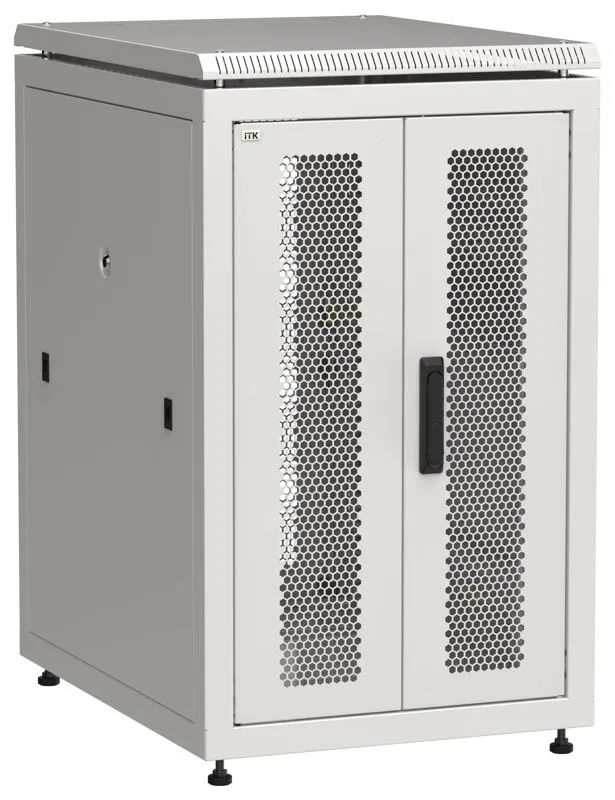 Шкаф сетевой LINEA N 19дюйм 18U 600х800мм передн. перфорир. распашная двустворчат. задн. перфорир. сер. ITK LN35-18U68-2PP