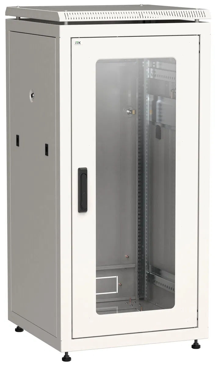 ITK LINEA N Шкаф сетевой 19" 18U 600х800мм стеклянная передняя дверь серый LN35-18U68-G