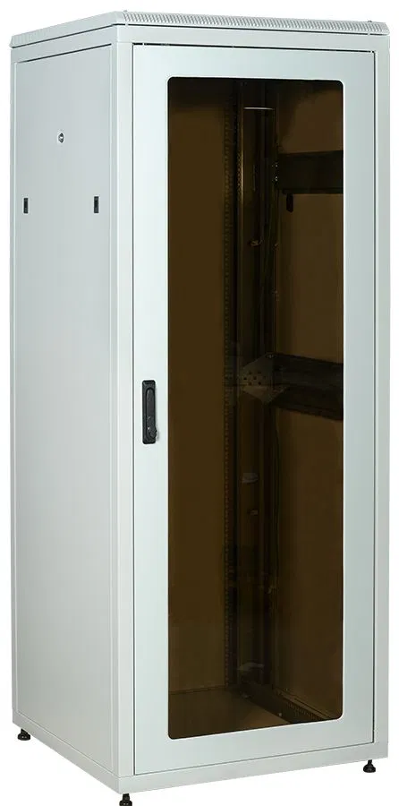 ITK LINEA N Шкаф сетевой 19" 18U 800х800мм стеклянная передняя дверь задняя металлическая серый LN35-18U88-GM