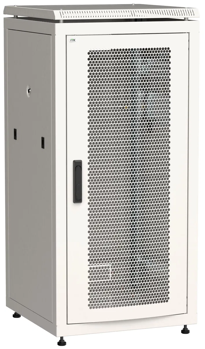 ITK LINEA N Шкаф сетевой 19" 24U 600х800мм перфорированная передняя дверь серый LN35-24U68-P