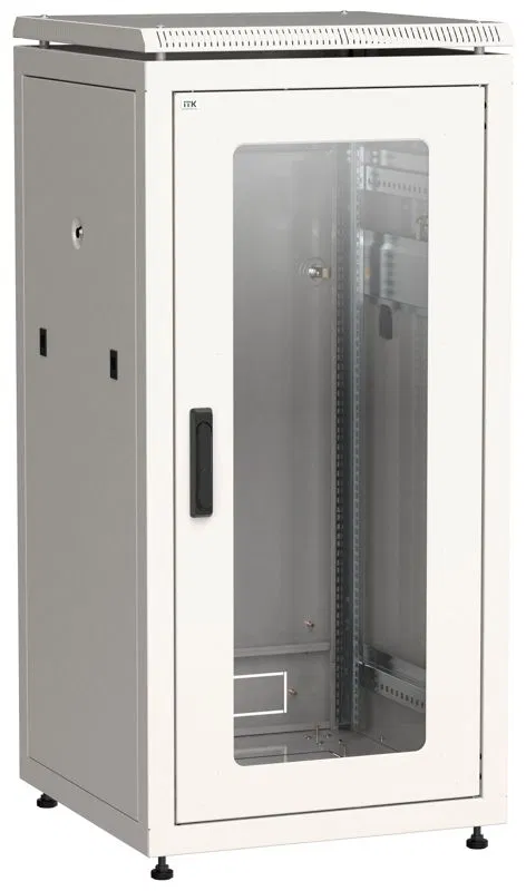 Шкаф сетевой 19дюйм LINEA N 28U 600х600мм стекл. передн. дверь сер. ITK LN35-28U66-G