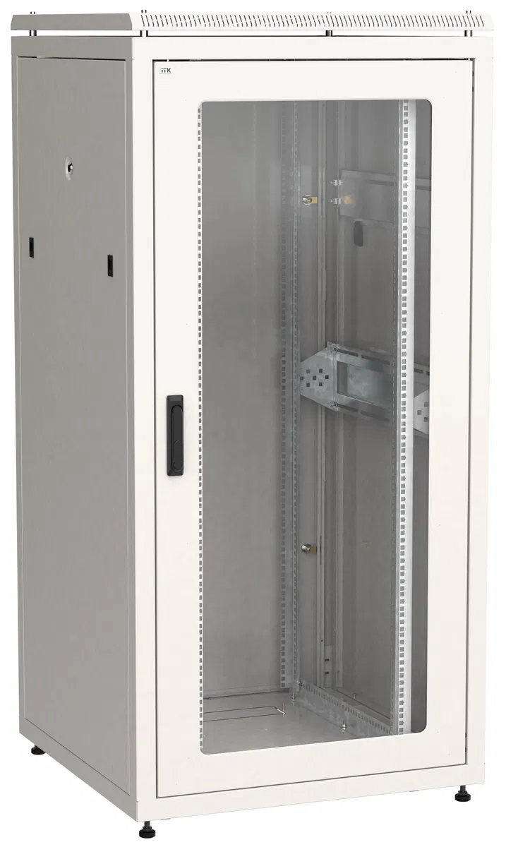 ITK LINEA N Шкаф сетевой 19" 33U 800х800мм стеклянная передняя дверь задняя металлическая серый LN35-33U88-GM