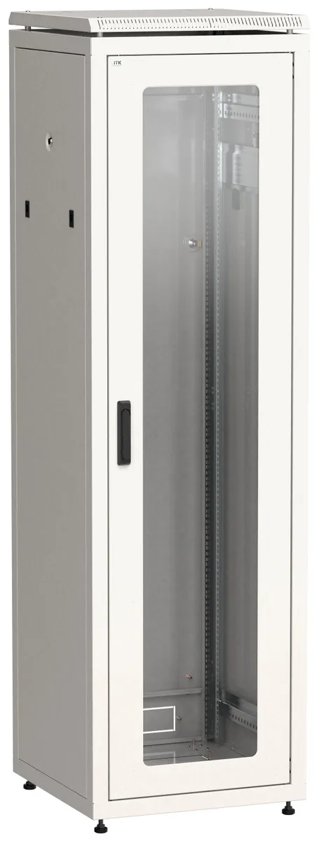 ITK LINEA N Шкаф сетевой 19" 42U 600х600мм стеклянная передняя дверь серый LN35-42U66-G