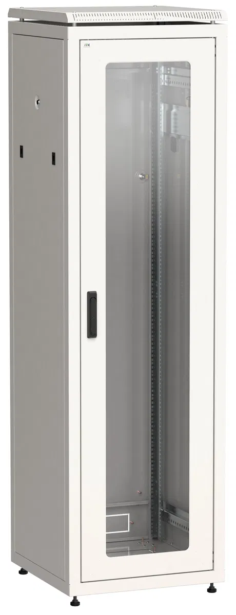 ITK LINEA N Шкаф сетевой 19" 42U 600х800мм стеклянная передняя дверь задняя металлическая серый LN35-42U68-GM