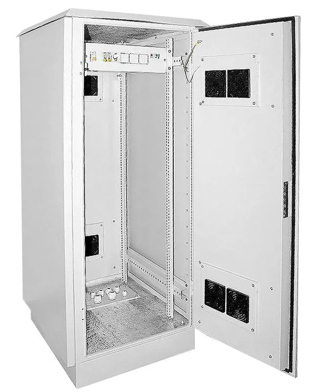 ITK Шкаф уличный напольный 19" LINEA O 24U 720х860мм IP55 металлическая дверь серый LO35-24U78-MM55