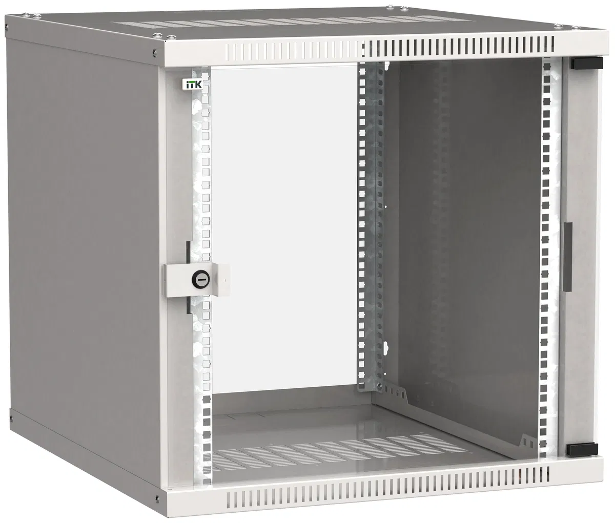 ITK 壁挂式机柜 LINEA WE 9U 600х600mm 玻璃门 灰色 LWE3-09U66-GF