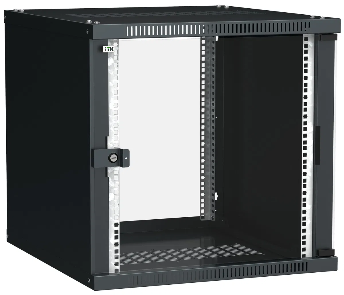 Шкаф LINEA WE 9U 600x450мм дверь стекло черн. ITK LWE5-09U64-GF