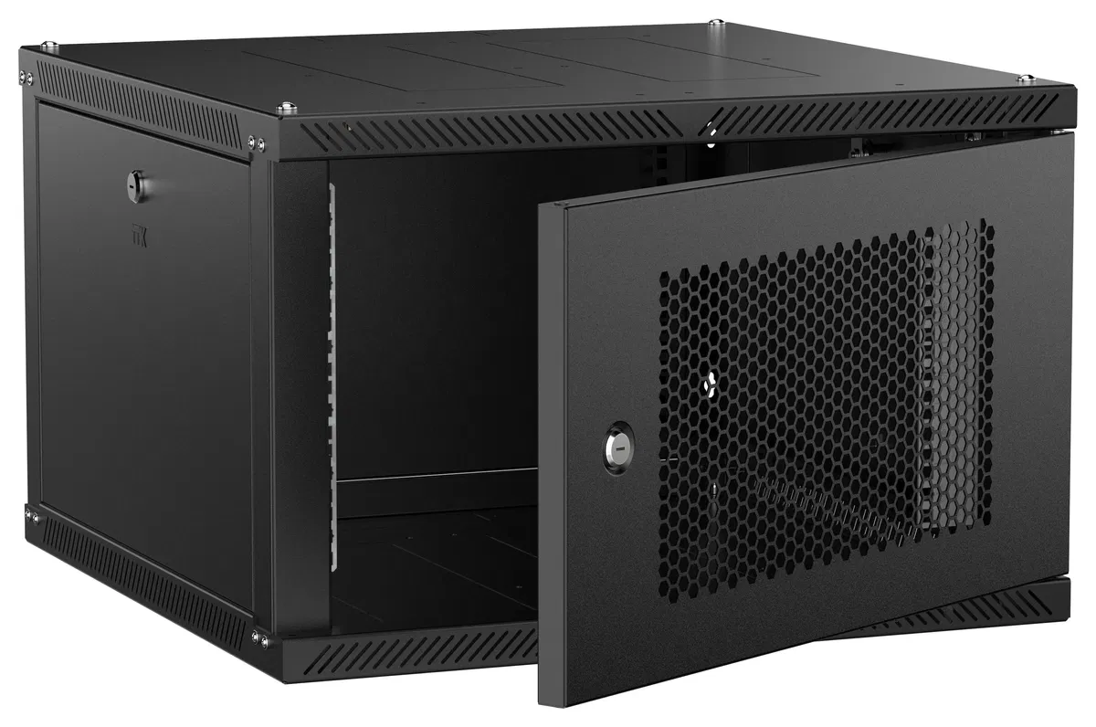 ITK LINEA W Шкаф настенный 6U 600х600мм дверь перфорированная черный 2.0 LWR5-06U66-PF-2