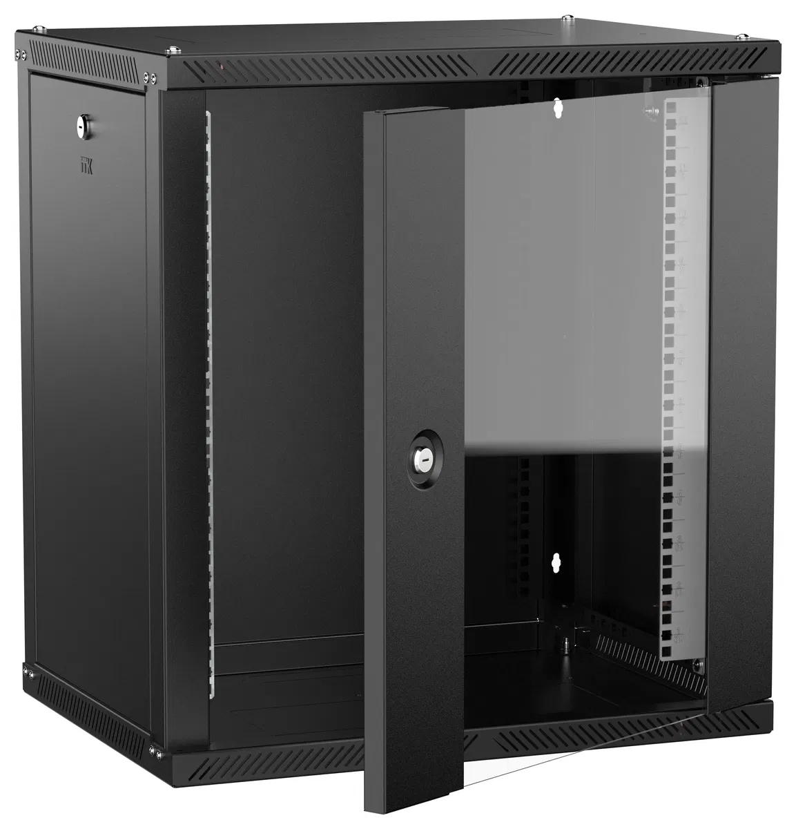 ITK LINEA W Шкаф настенный 12U 600х450мм дверь стекло черный 2.0 LWR5-12U64-GF-2
