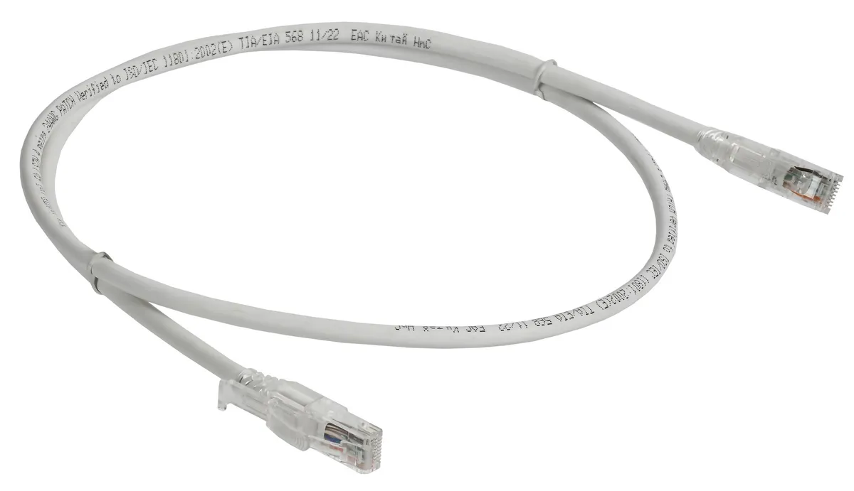 ITK Коммутационный шнур кат.6A UTP LSZH 0,5м standart с ленточным замком белый PC08-C6AUL-D05M-SC-RL