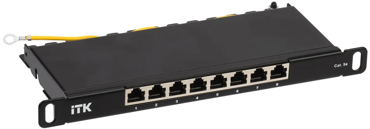 ITK 0,5U патч-панель кат.5E STP 8 портов 10" (Dual IDC)