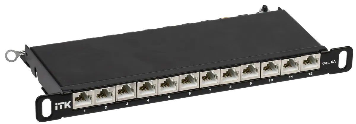 ITK 0,5U патч-панель кат.6A STP 12 портов 10" (Dual IDC) PP12-D05UC6AS-D05-10