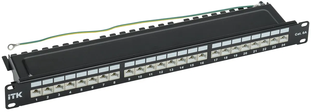 ITK 1U патч-панель кат. 6A STP 24 порта экранированная Dual IDC PP24-1UC6AS-D05