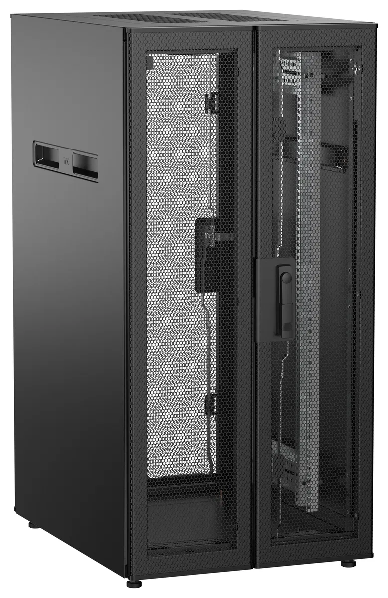 ITK UNITBOX N Шкаф сетевой 19" напольный 24U 600х800мм двери перфорированная металлическая двустворчатая перфорированная черный UBN05-24U68-2PP