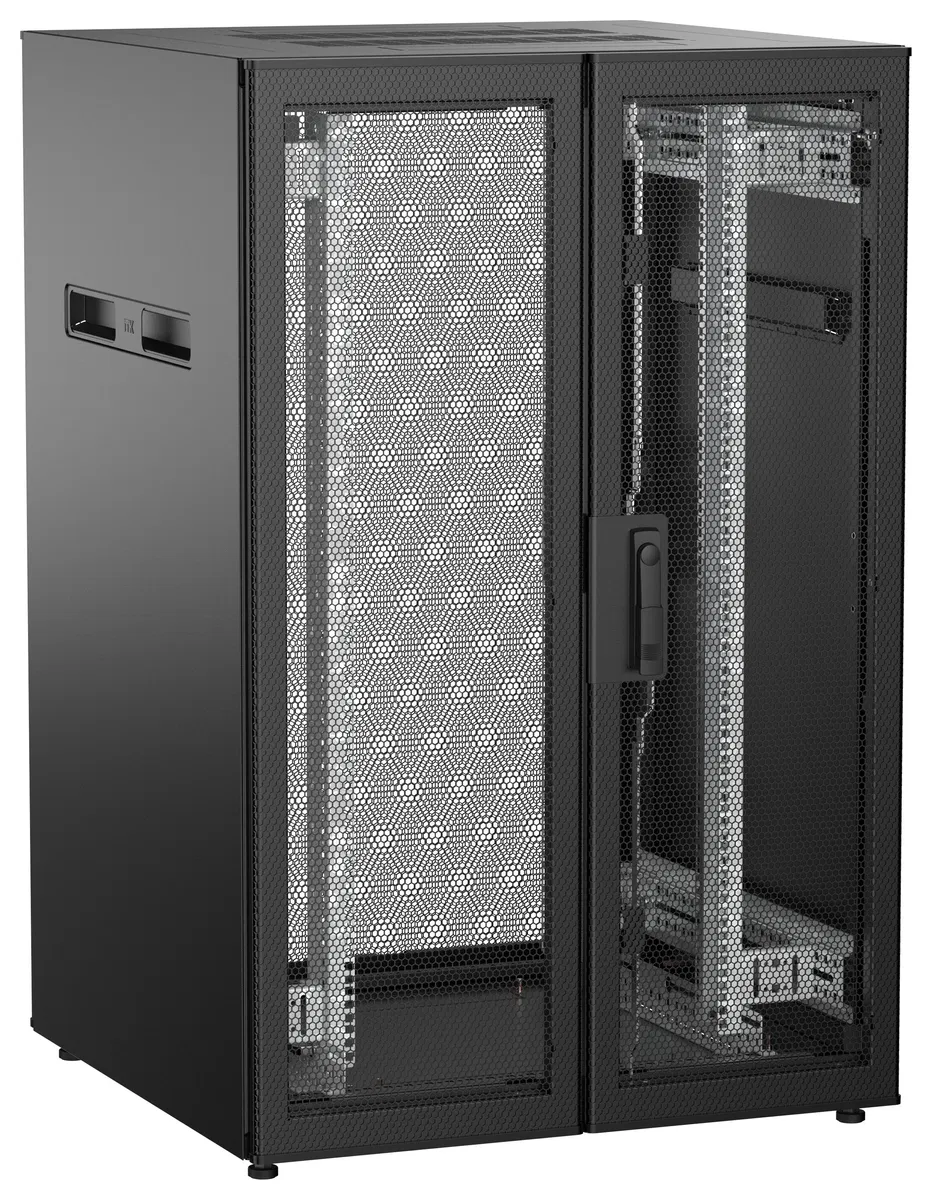 ITK UNITBOX N Шкаф сетевой 19" напольный 24U 800х800мм двери перфорированная металлическая двустворчатая перфорированная черный UBN05-24U88-2PP