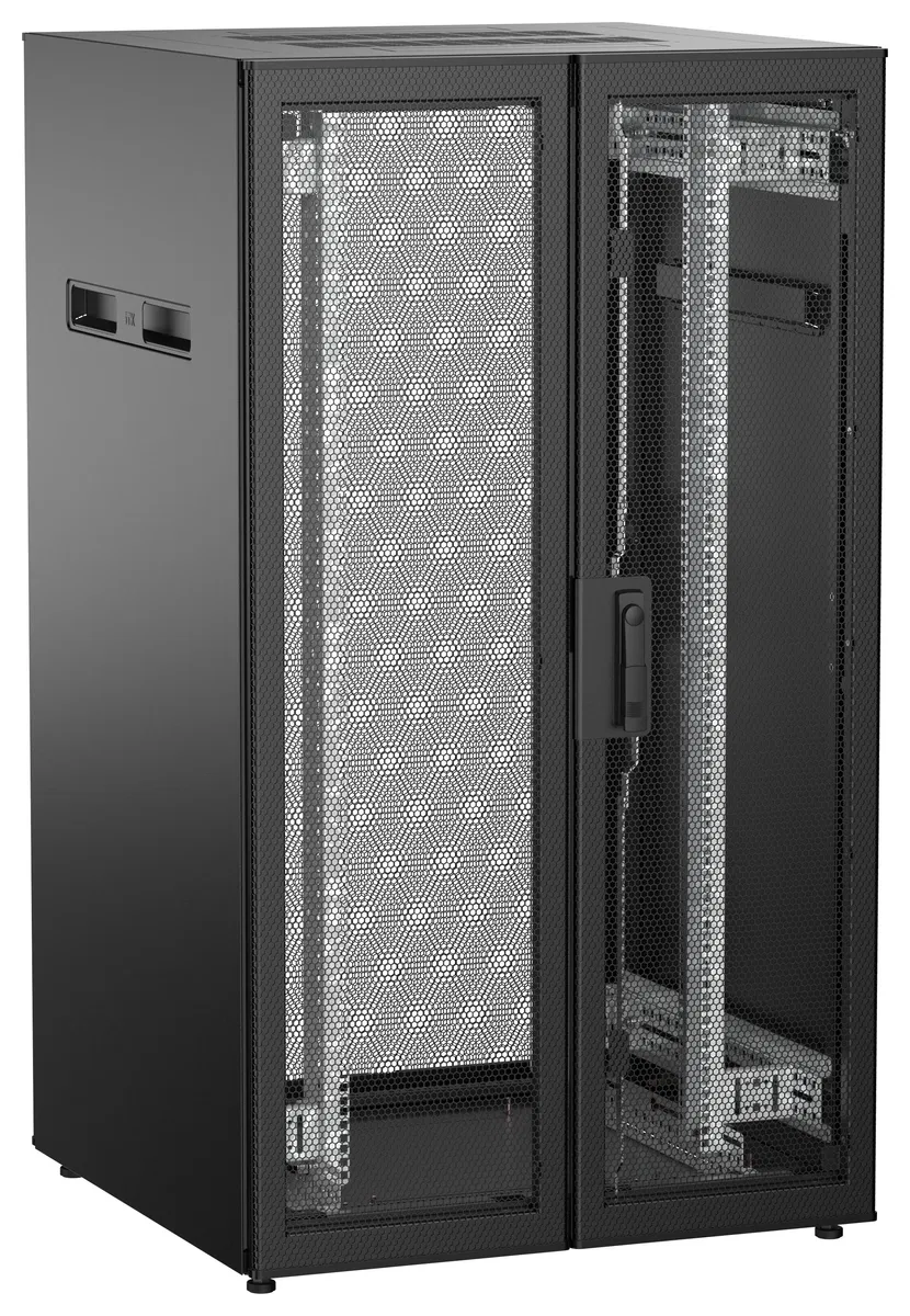 ITK UNITBOX N Шкаф сетевой 19" напольный 28U 800х800мм двери перфорированная металлическая двустворчатая перфорированная черный UBN05-28U88-2PP