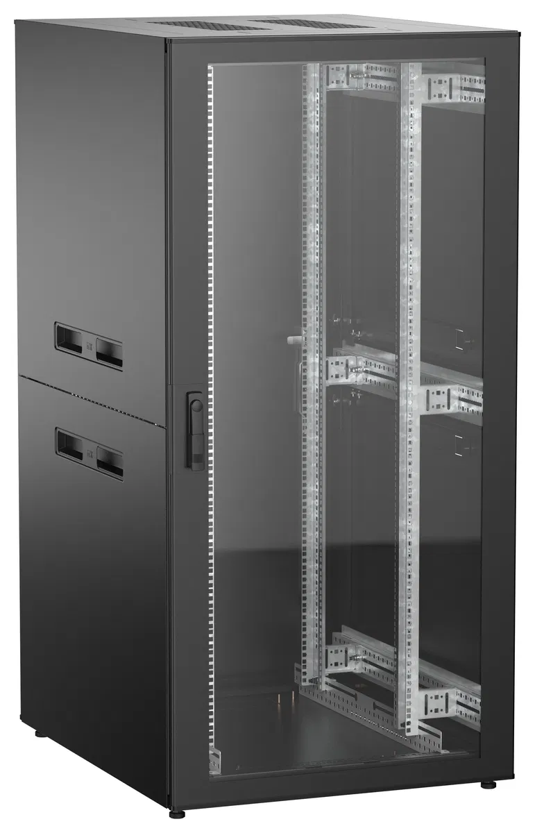 ITK UNITBOX N Шкаф сетевой 19" напольный 33U 800х1000мм стеклянная передняя дверь задняя металлическая черный UBN05-33U81-GM