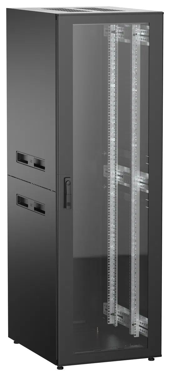 ITK UNITBOX N Шкаф сетевой 19" напольный 38U 600х800мм стеклянная передняя дверь черный UBN05-38U68-G