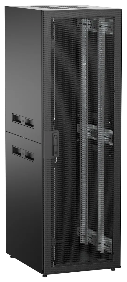 ITK UNITBOX N Шкаф сетевой 19" напольный 38U 600х800мм перфорированная передняя дверь черный UBN05-38U68-P